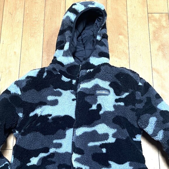 NWOT-Eddie Bauer Boys' Reversible CirrusLite Down Hooded Jacket - Picture 6 of 7